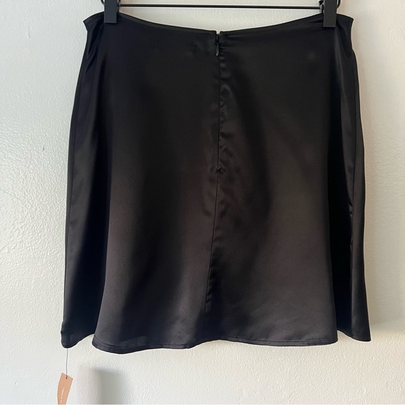 Reformation Benson Silk Mini Skirt in Black - Picture 3 of 3